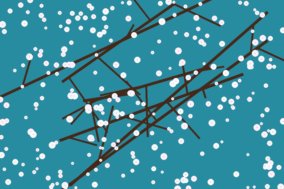 Illustration inspired by Van Gogh almond blossom