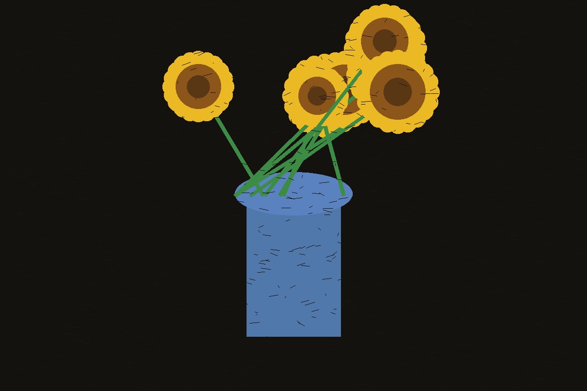 Illustration inspired by Van Gogh sunflowers